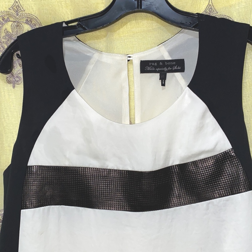 Rag & Bone Polyester Shell Tank Lined Vinyl Dot D… - image 2